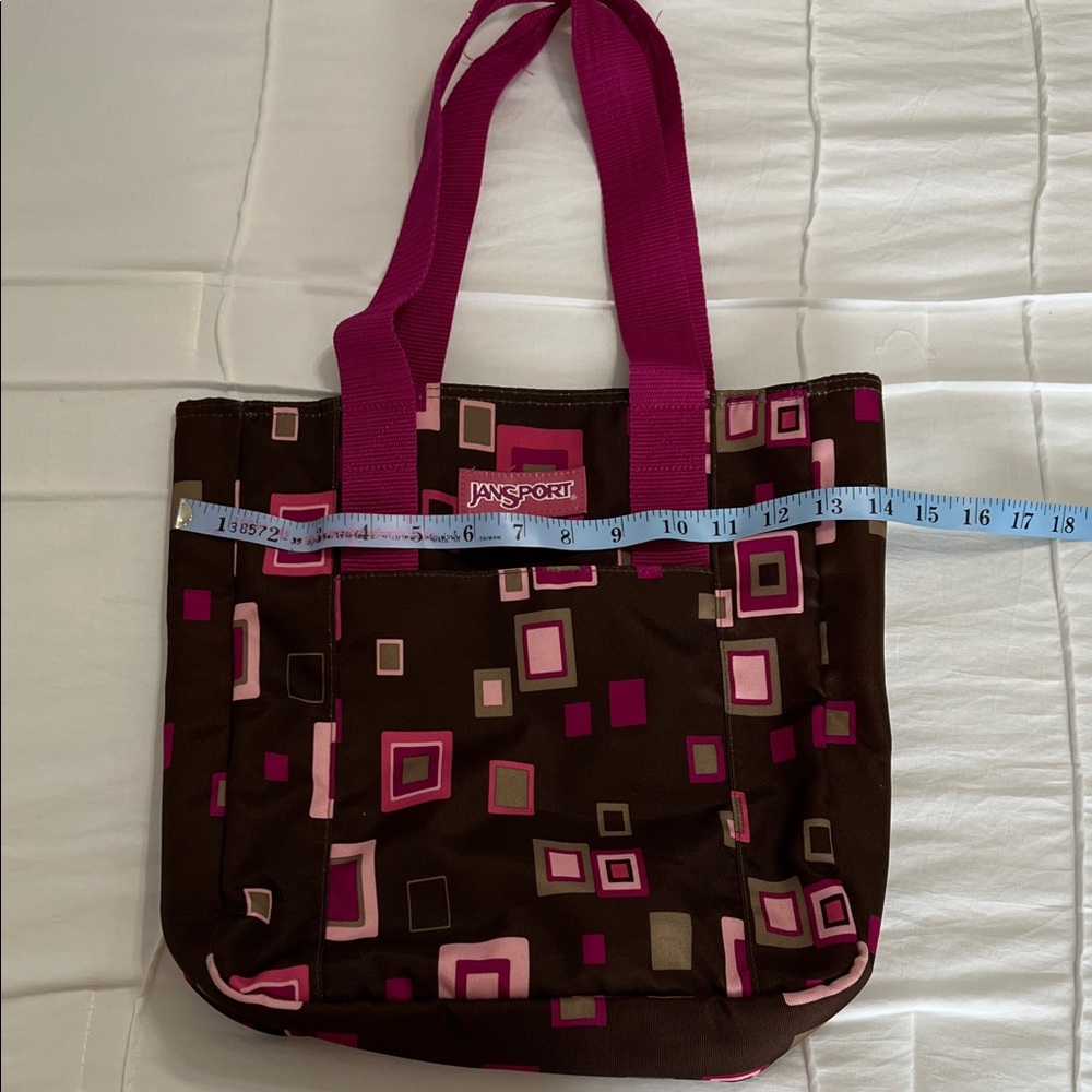 Jansport Geometric Pink and Brown Tote - Picture 5 of 8